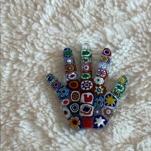 Multicolor Glass Mosaic Hand Pin